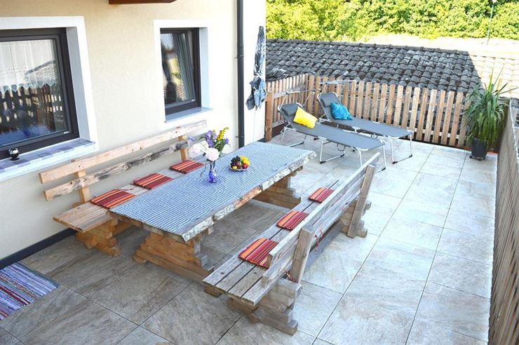 Ferienwohnung Häringer Mühle Bad Häring Terrasse