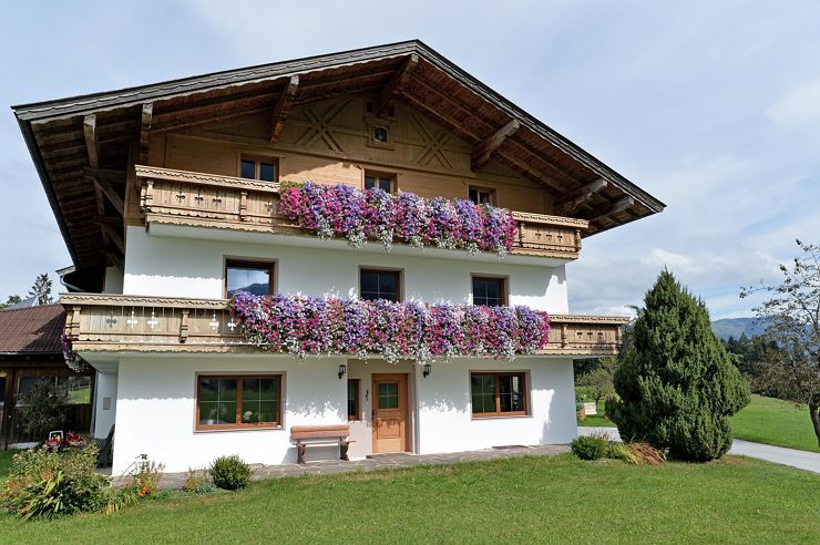 Riesböckhof Ebbs Hausansicht im Sommer