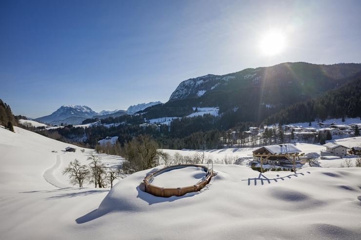 Appartementhaus Wanishof Thiersee Ausblick Winter
