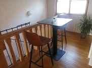 Apartment, shower and bath, toilet, facing the garden