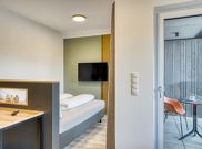 Studio, shower, toilet, balcony